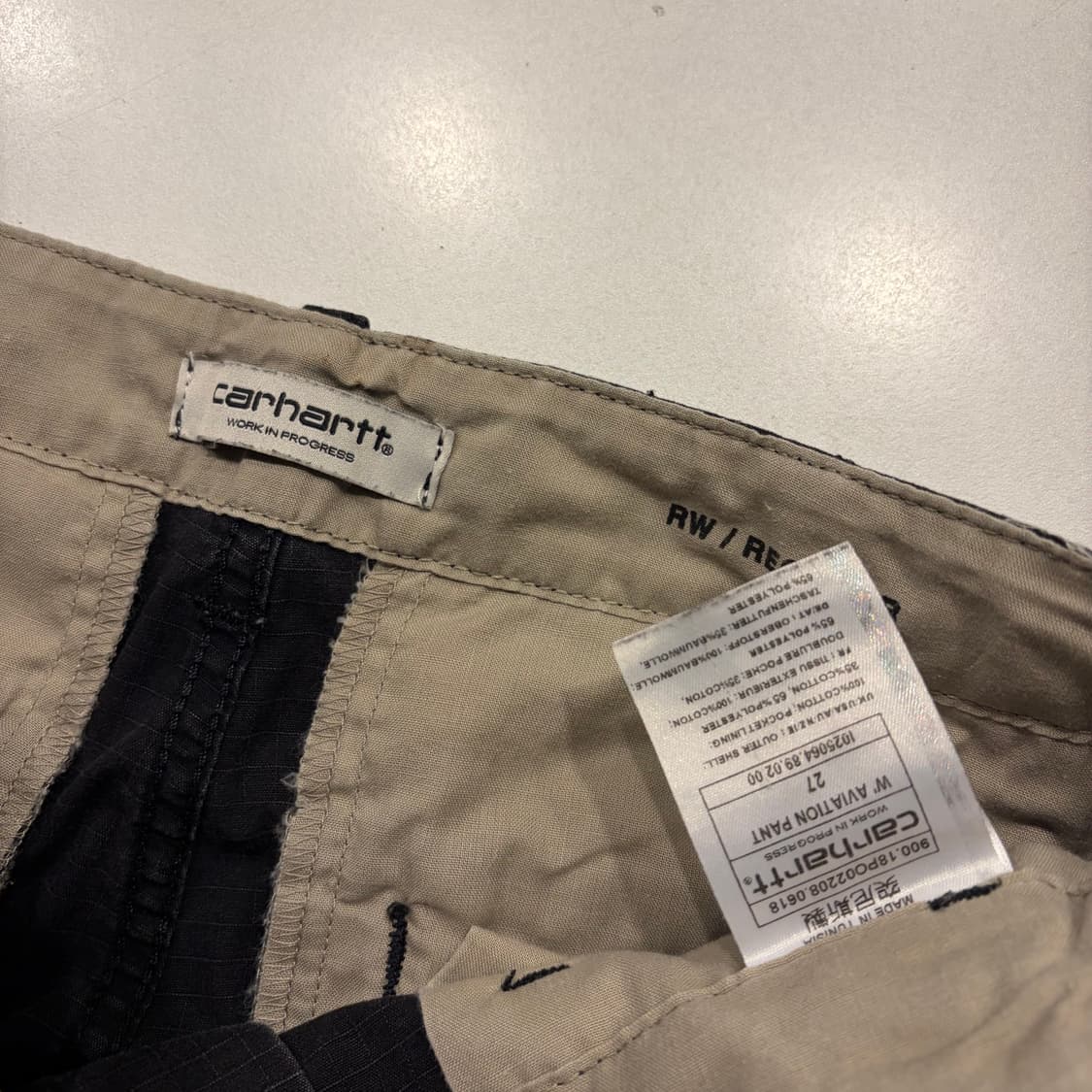 [S] 칼하트 WIP 에비에이션 블랙 카고 바지 팬츠 D135 상품이미지4