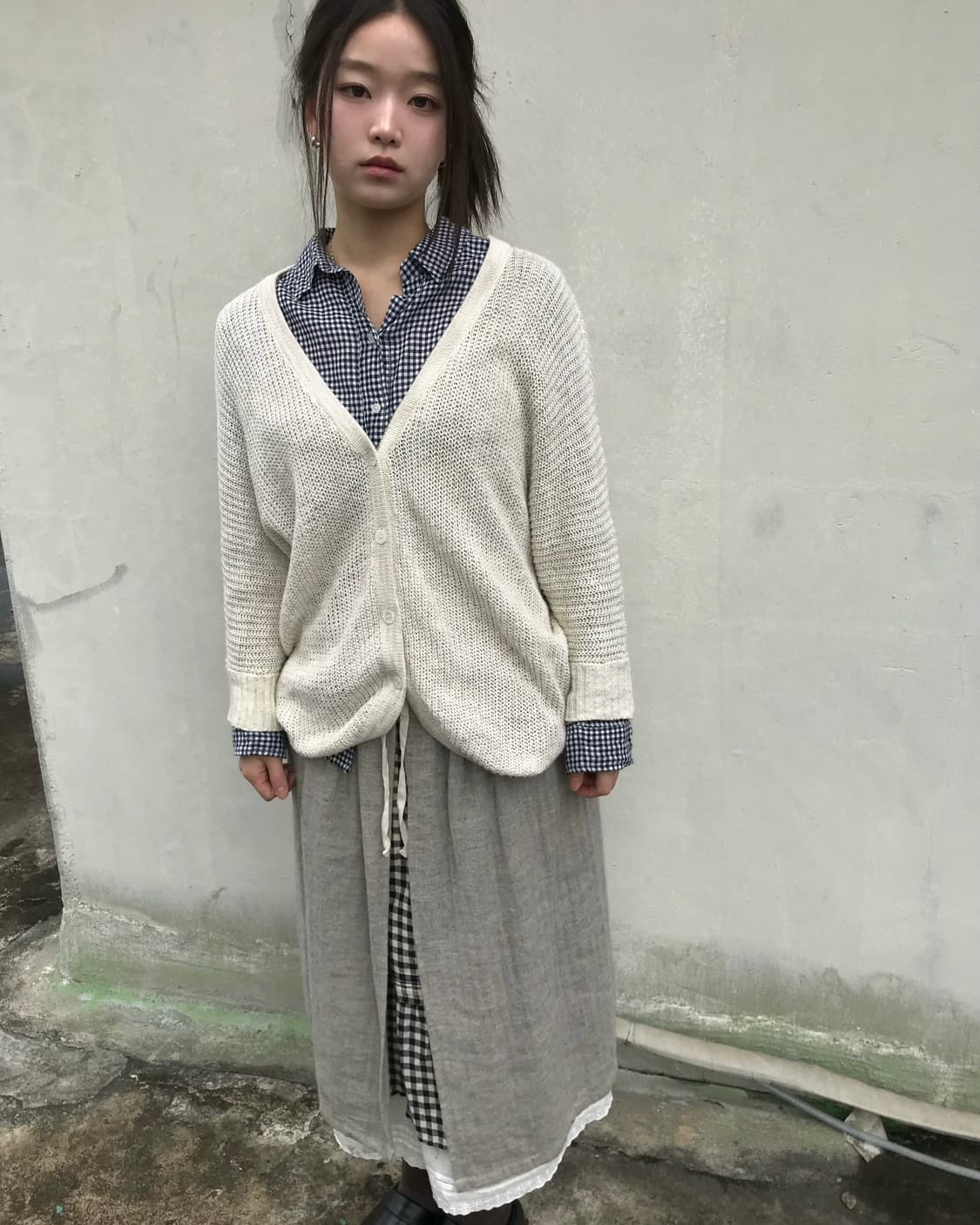 레이어드 레이스 미디 스커트  상품이미지5