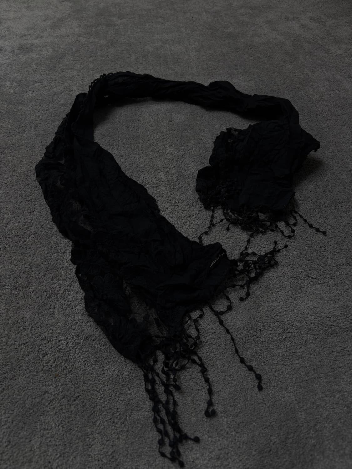 Vintage v-kei punk mood black scarf 상품이미지2