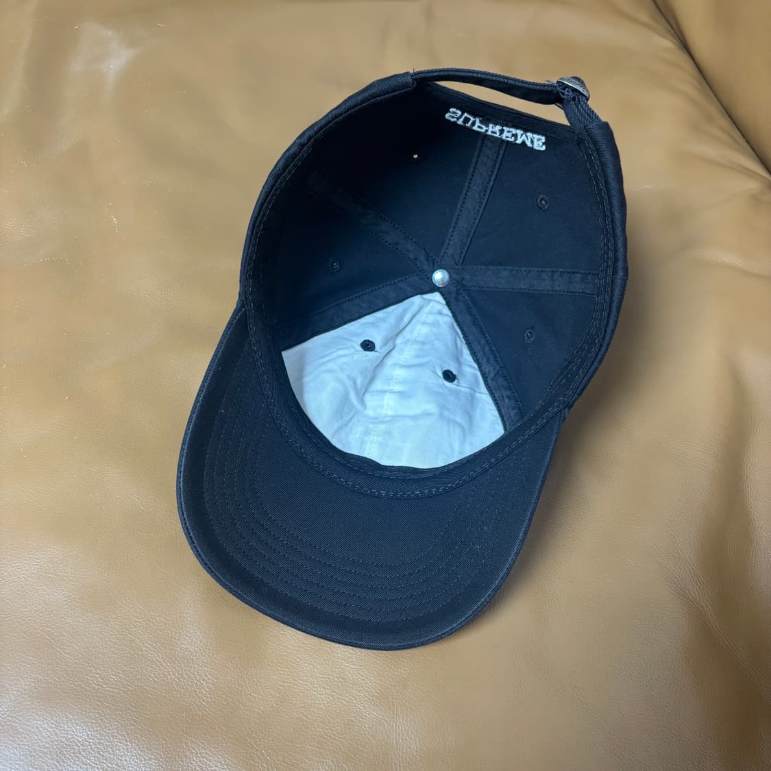 슈프림 6패널 볼캡 모자 멀티 컬러 로고 워시드 블랙 상품이미지6