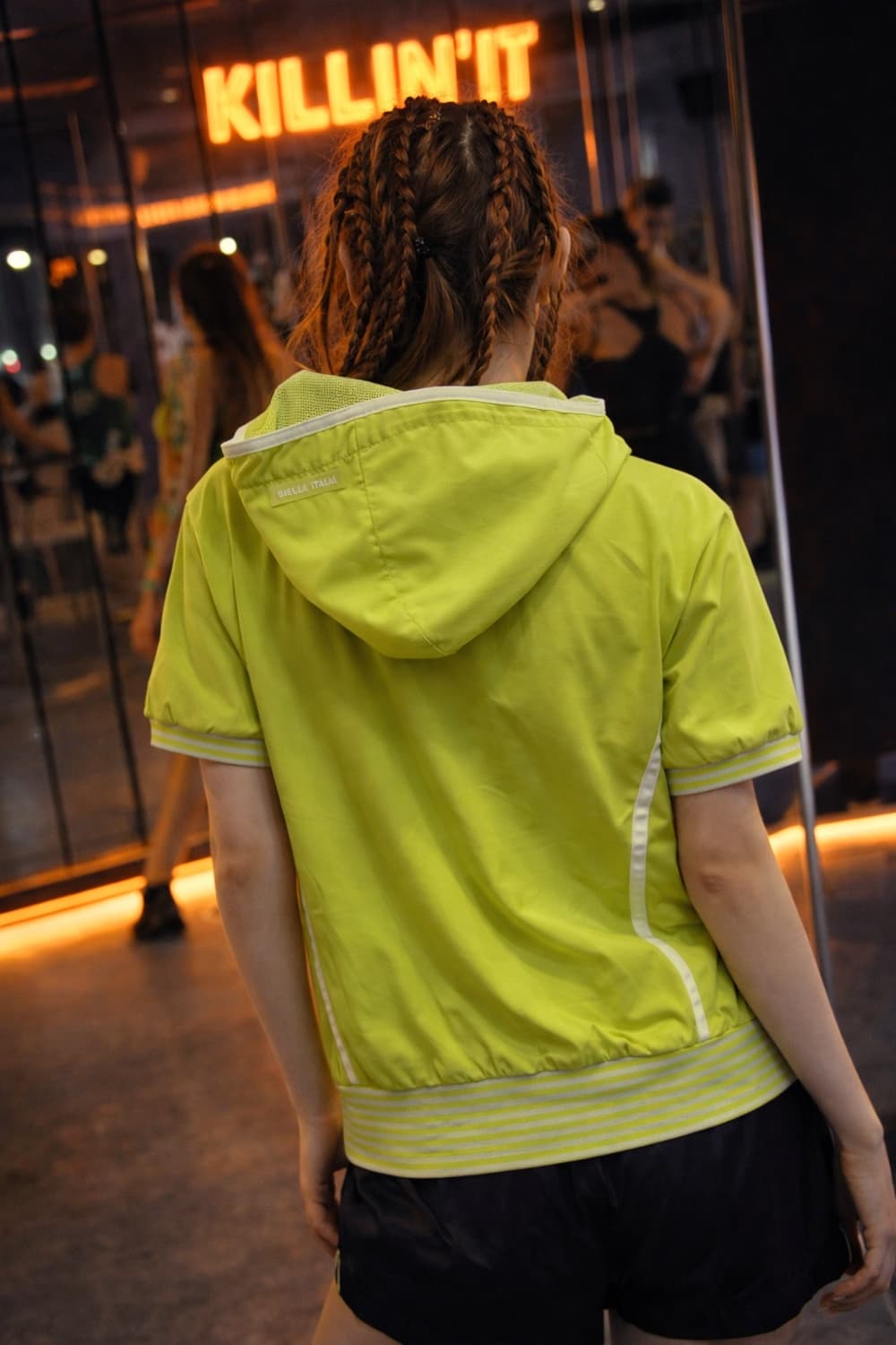 FILA 휠라 네온 라임 후드 집업 반팔 자켓 (라임 옐로우) 상품이미지2