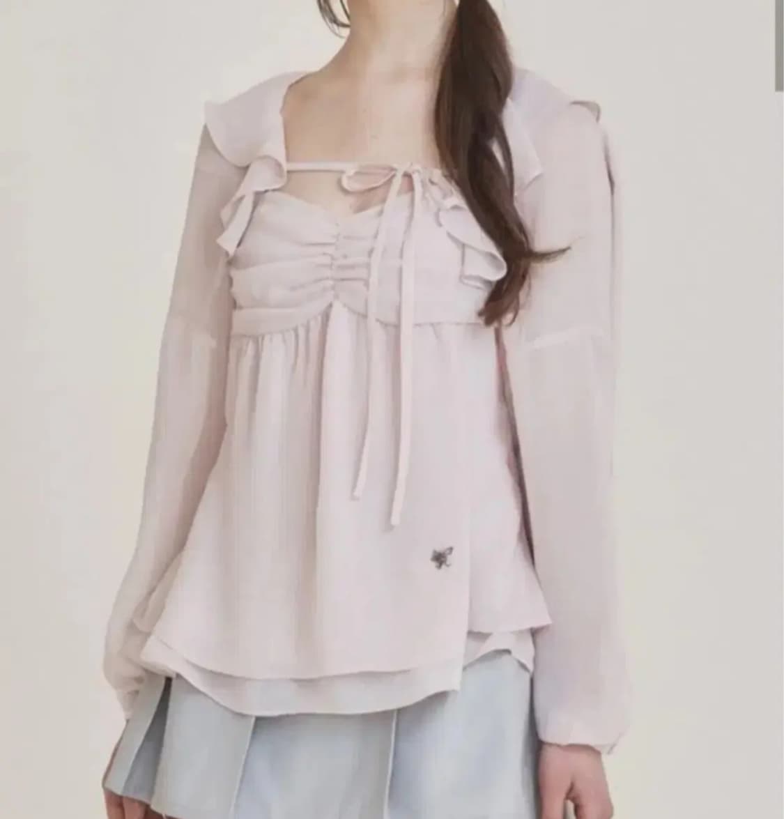 [택달린 미착용새상품] 낫유어로즈, 정가10만원대, 페어리 쉬폰 볼레로 상품이미지1