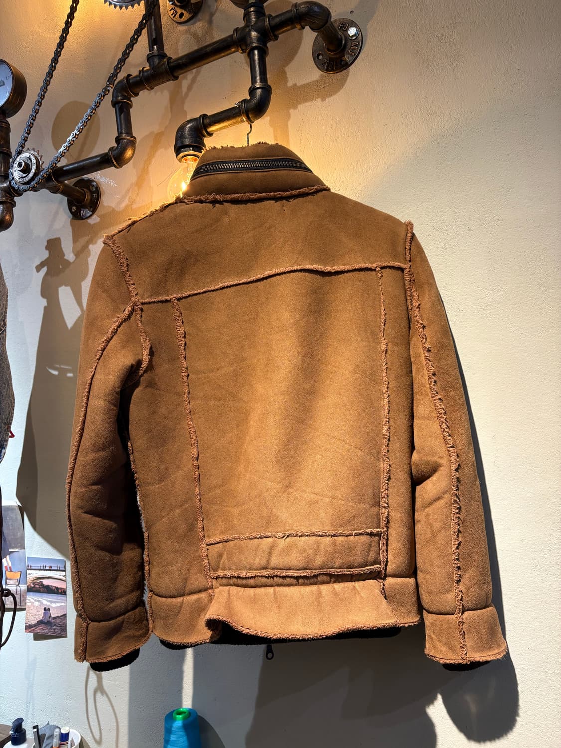 브라운 패치 쉐르퍼 무스탕 자켓 상품이미지3