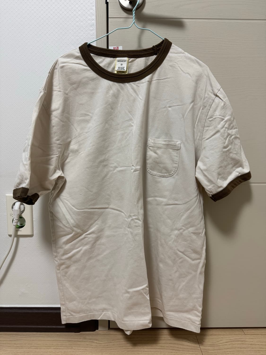 카키스 워시드 링거 티 브라운 L사이즈 상품이미지2