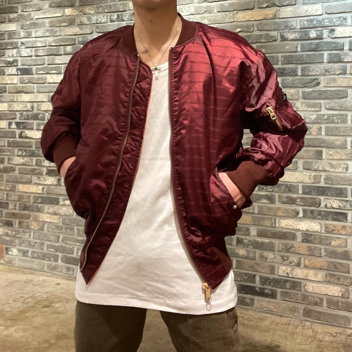 스투시 리버시블 폴리 ma-1 봄버 타입 재킷 상품이미지2