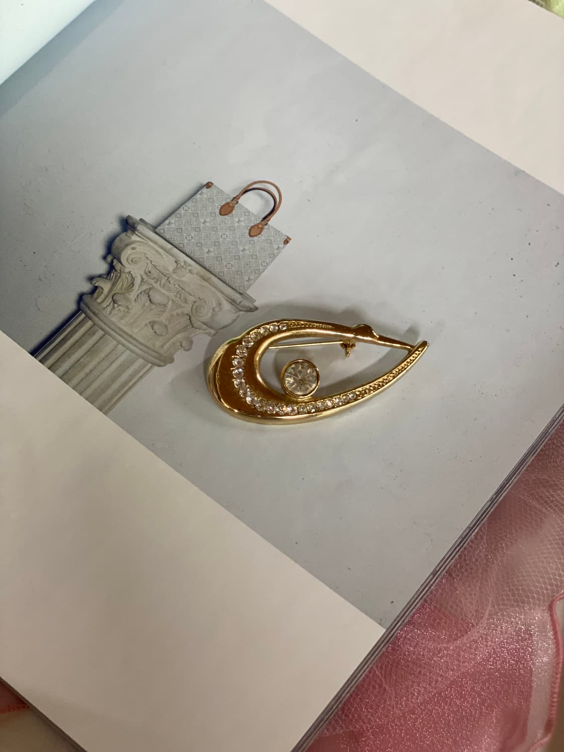 골드 스완 큐빅 빈티지 브로치  상품이미지2