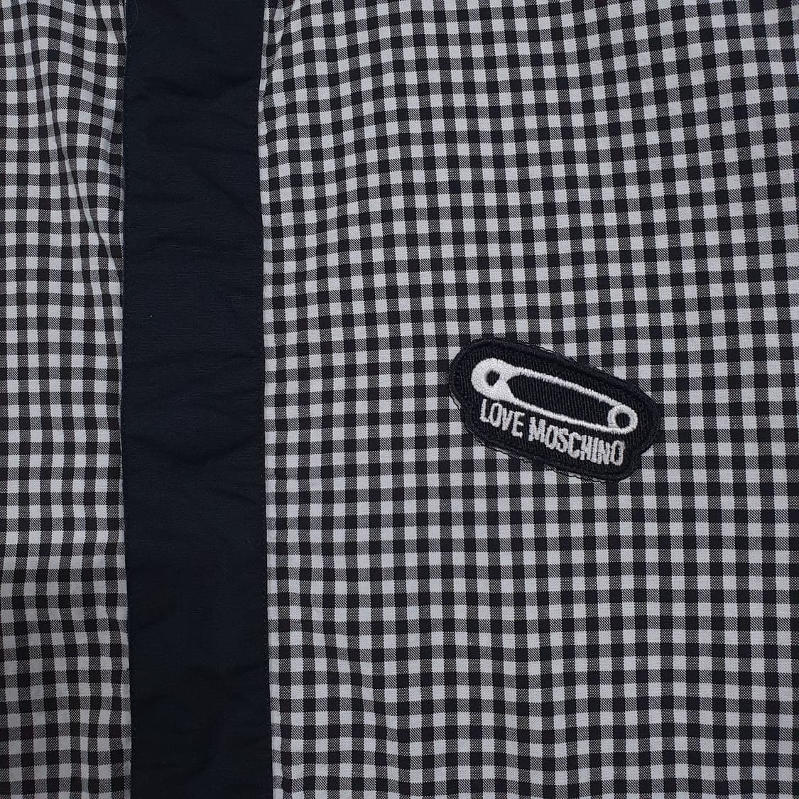 XL) 러브 모스키노 히든 버튼 스트랩 디테일 나노 체크 셔츠 긴팔 남방 상품이미지4