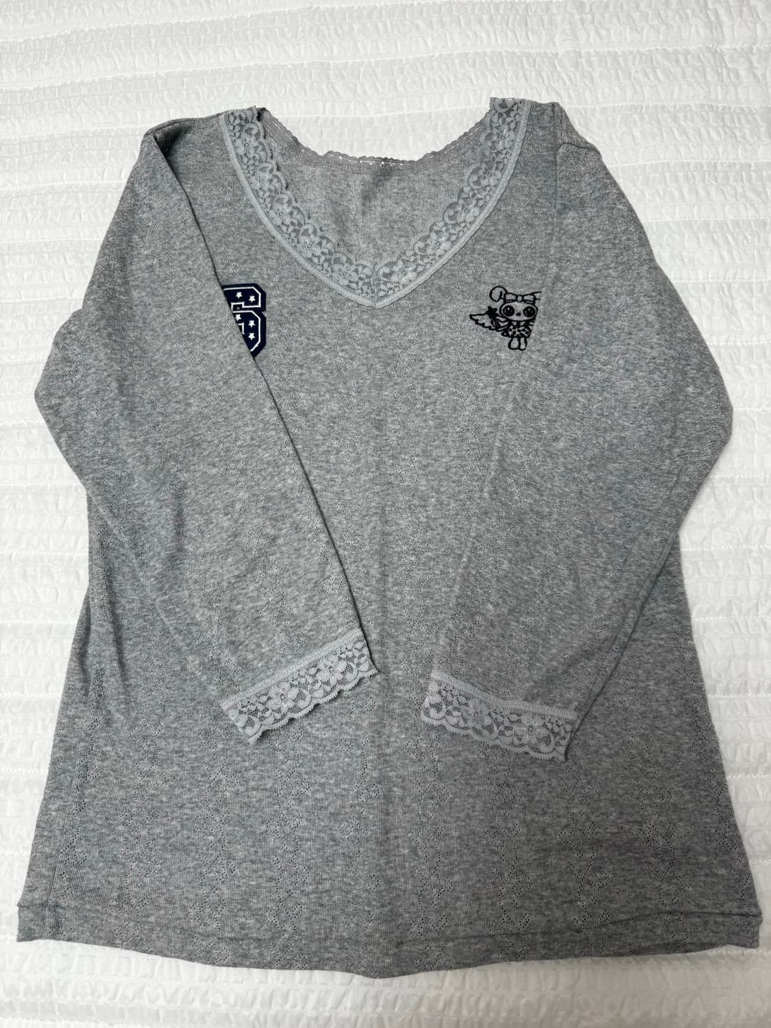 샬롬클럽 레이스 탑 그레이 상품이미지2