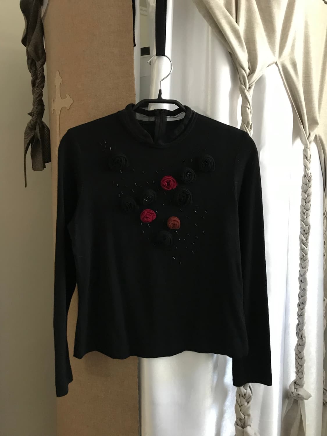 vintage rose black top 상품이미지7