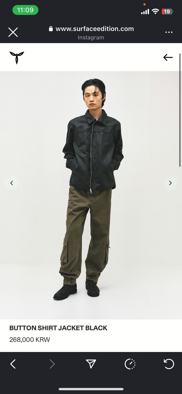서피스에디션 BUTTON SHIRT JACKET BLACK 상품이미지1
