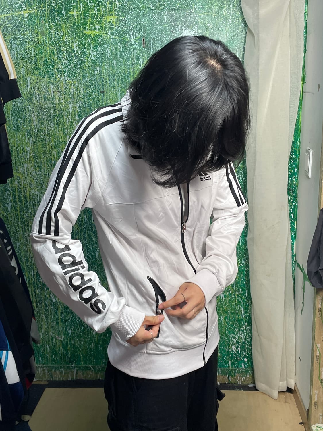 아디다스 삼선 스몰로고 화이트 져지  L 상품이미지4
