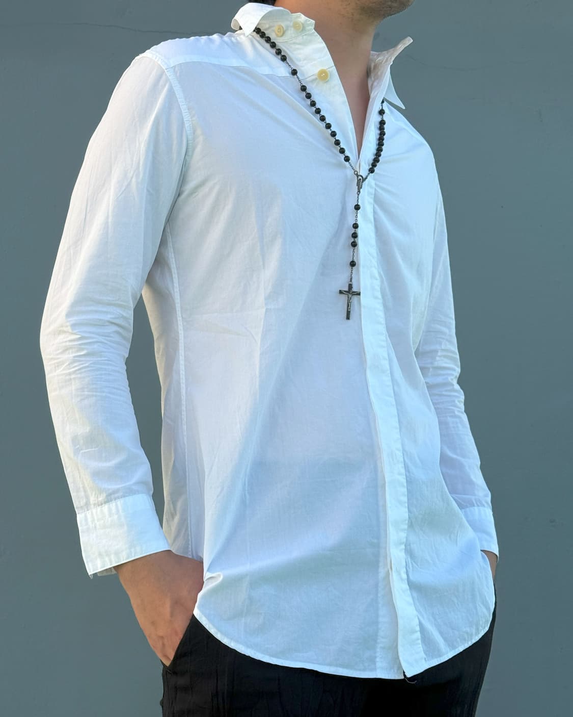 Julius White Cotton Poplin Shirt 상품이미지2