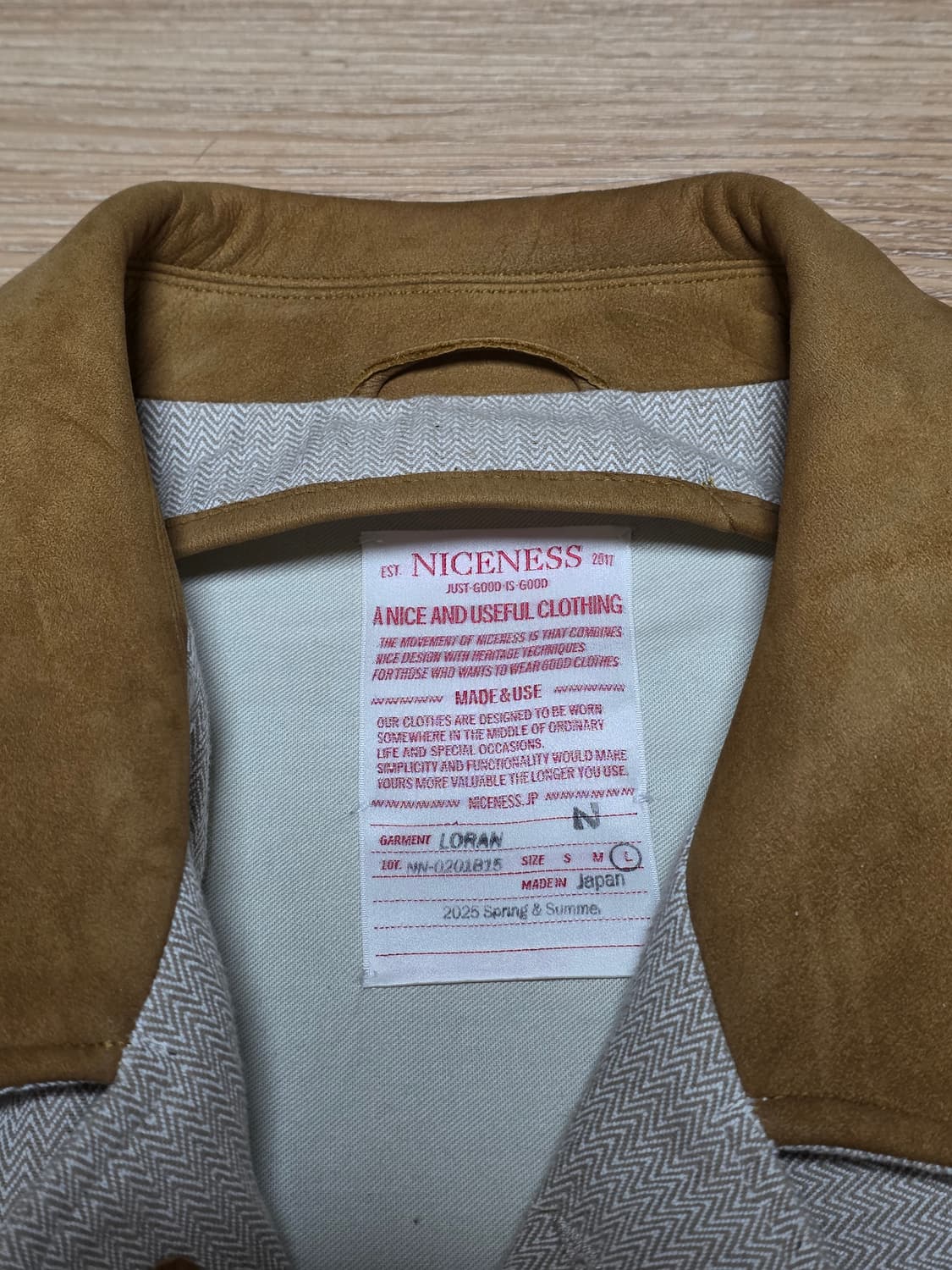 L size택포110만)25ss나이스네스 LORAN 헤링본 헌팅자켓 상품이미지4