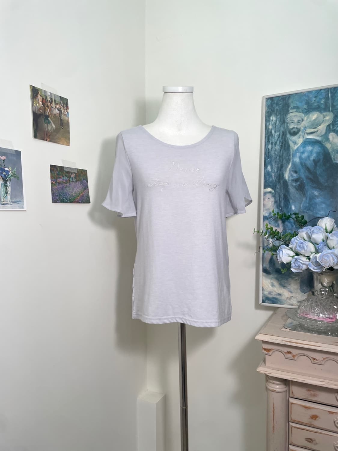 CECIL MCBEE bluegray lettering slit slee 상품이미지1
