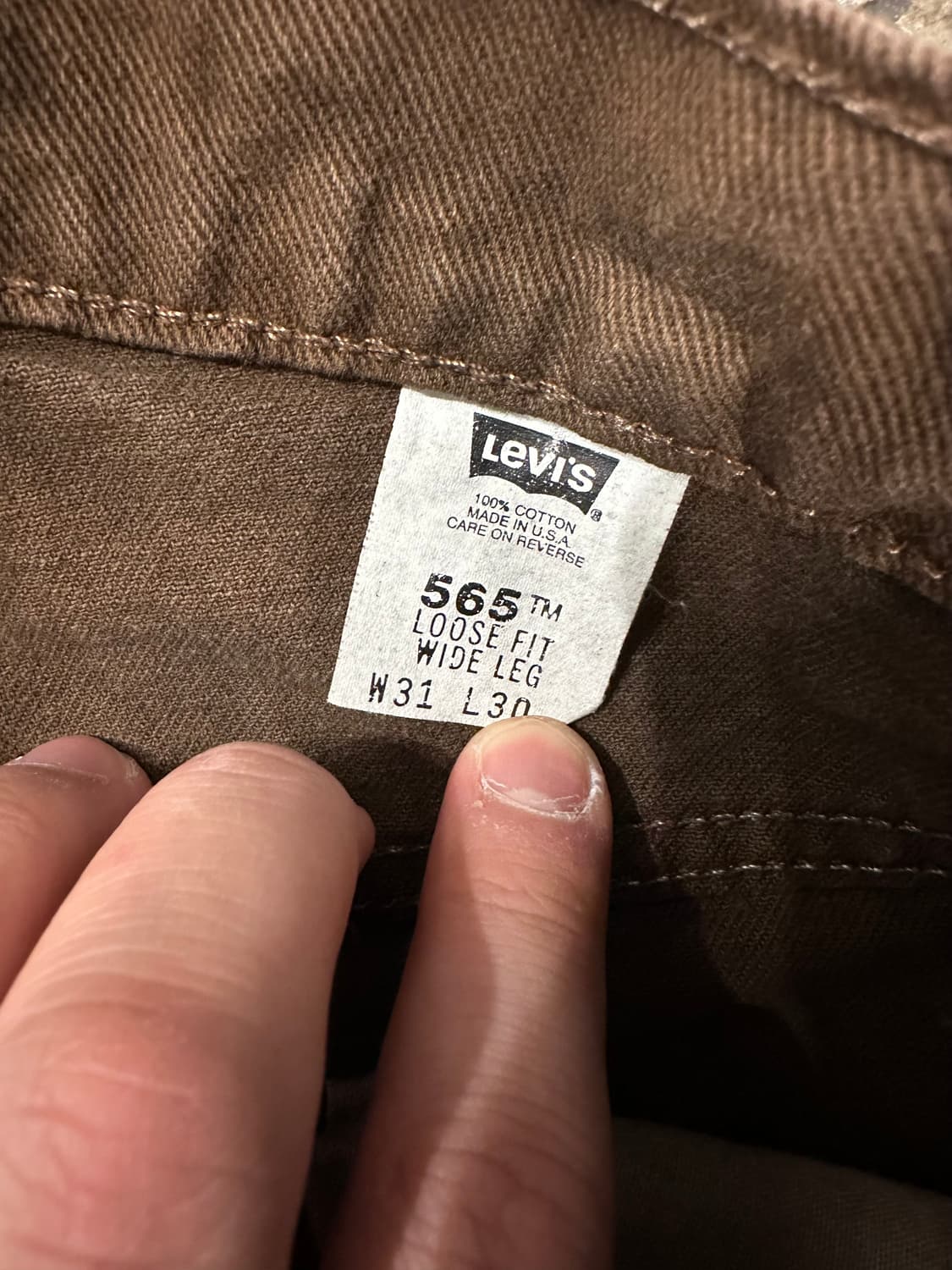 빈티지 90s 리바이스 565 브라운진 상품이미지5