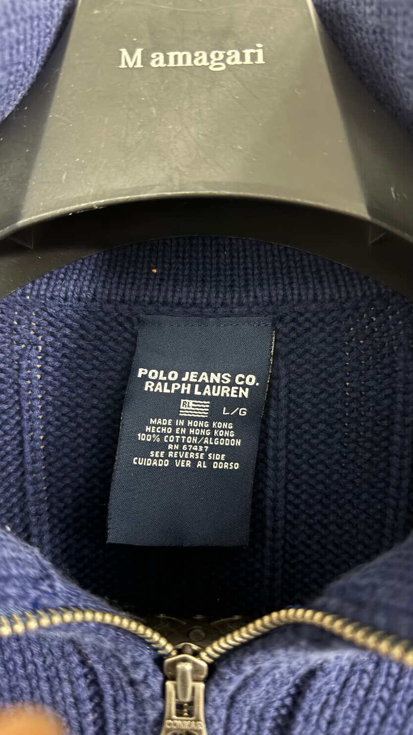 폴로 진스 랄프 로렌 반집업 케이블 니트 스웨터 네이비 상품이미지3