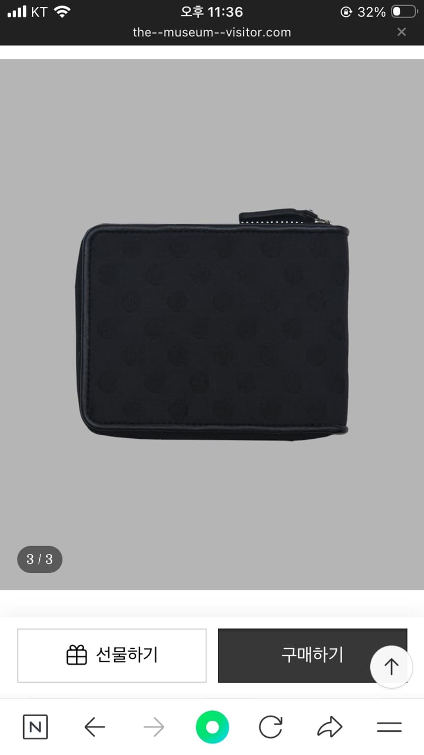 더뮤지엄비지터 도트 지갑 블랙 DOT EMBROIDERY WALLET 상품이미지2