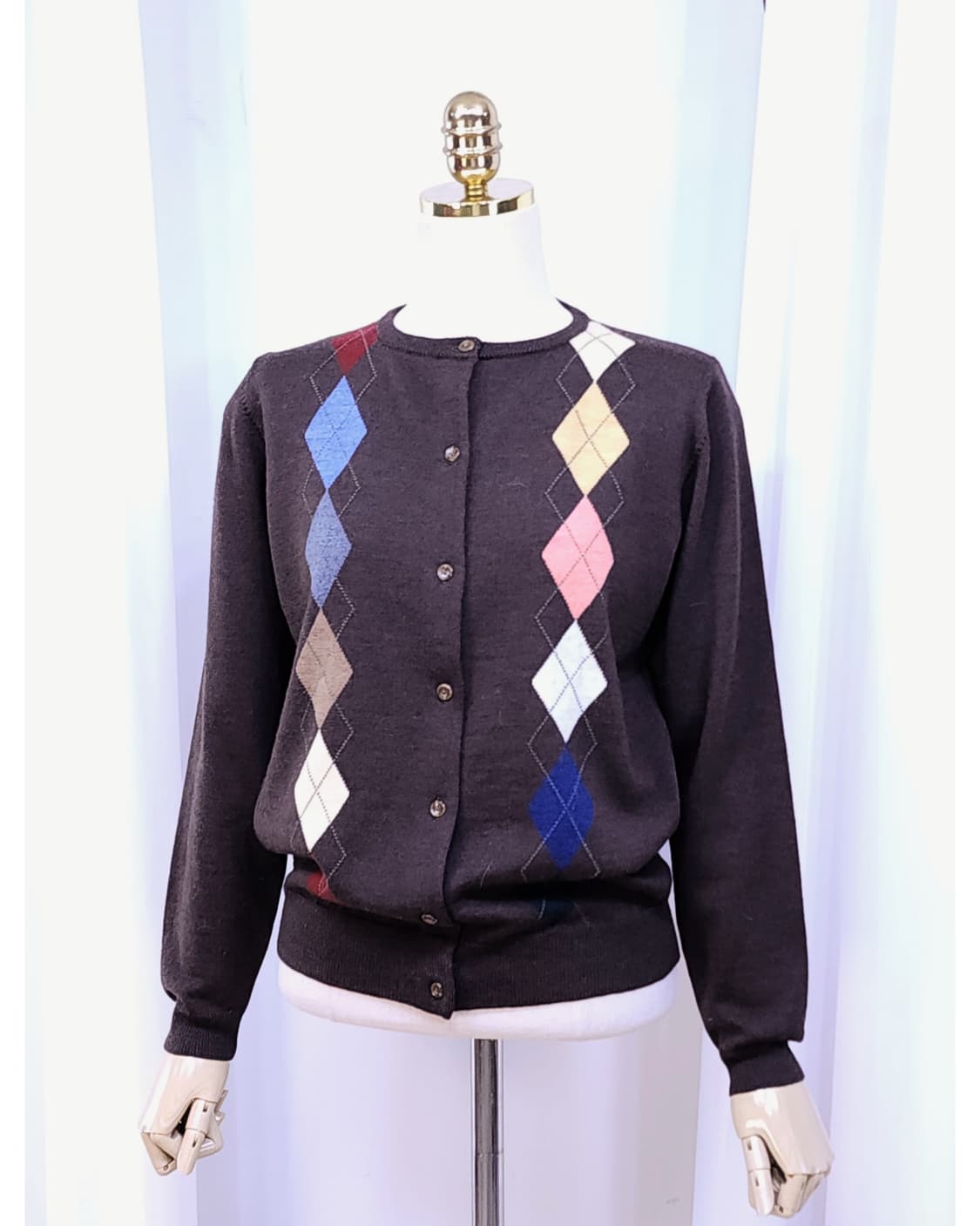 크로커다일 아가일가디건 울가디건 상품이미지1