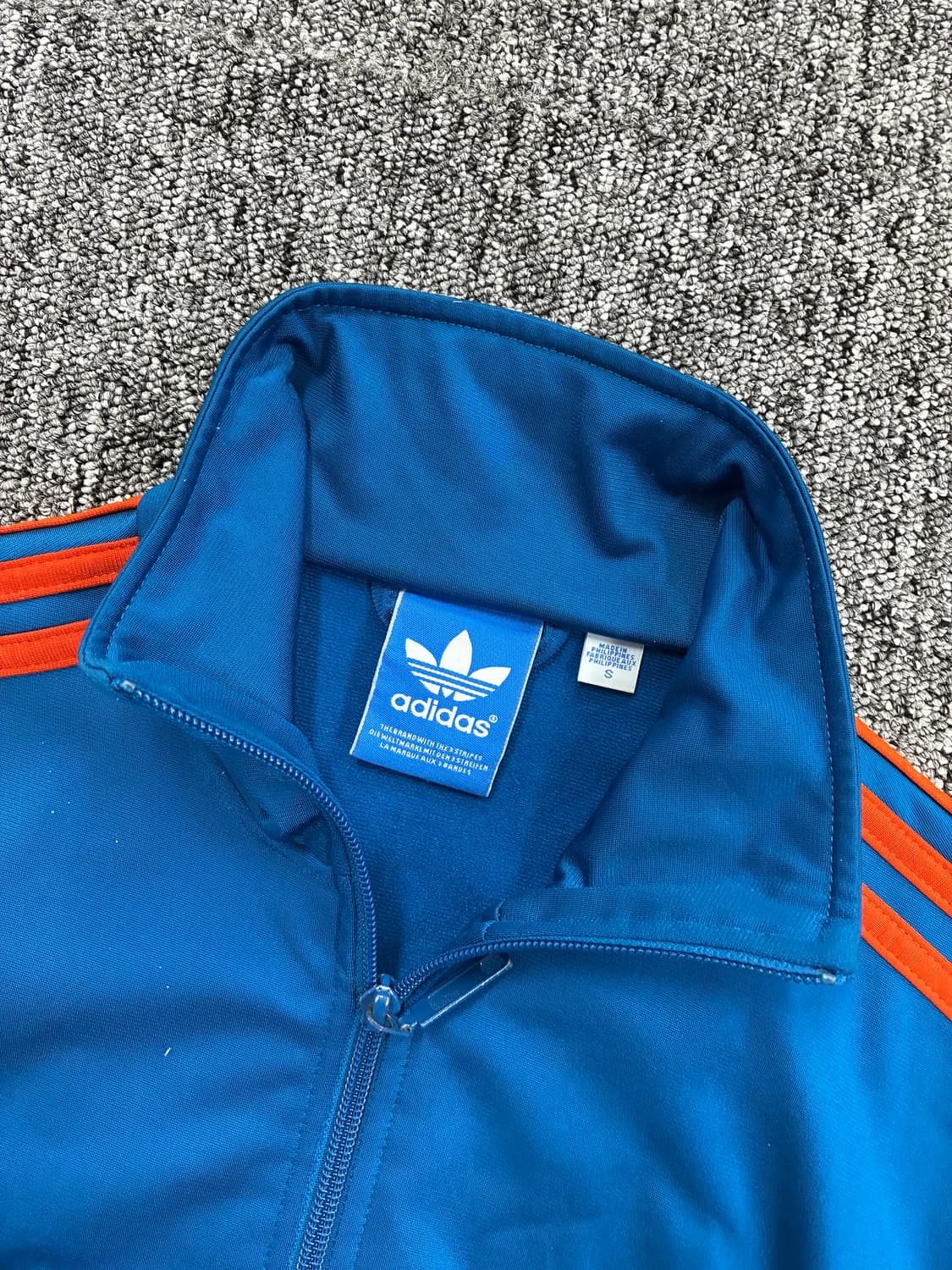 아디다스 블루 오렌지 파이어버드 트랙탑 져지 S 상품이미지5