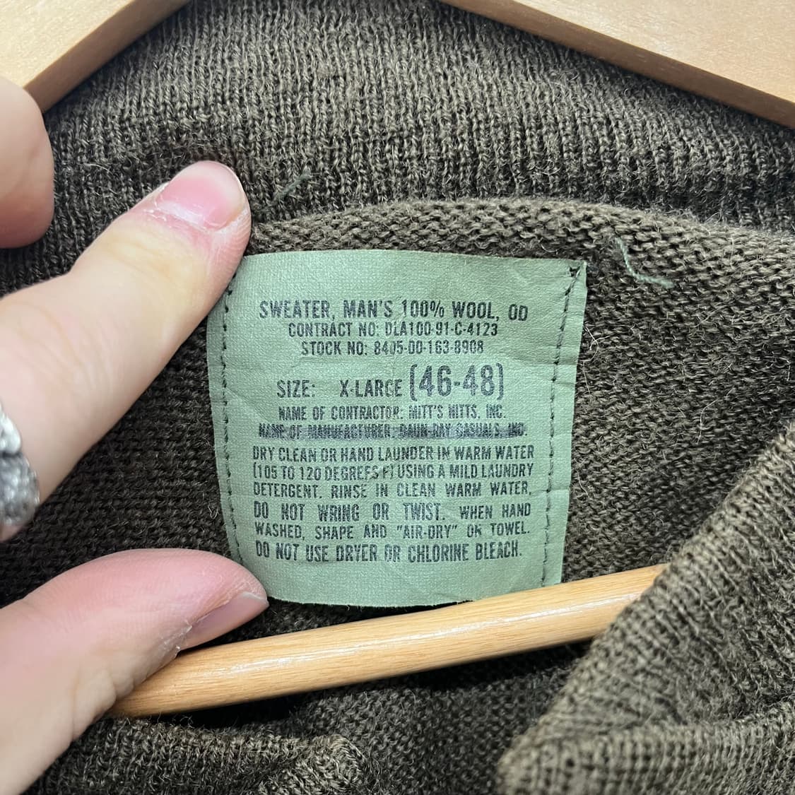Usa army 빈티지 버튼 울 니트 XL 상품이미지4
