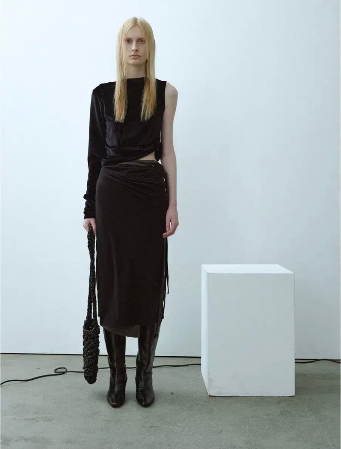 낫띵에브리띵 저지 레이어드 스커트(블랙) 상품이미지1