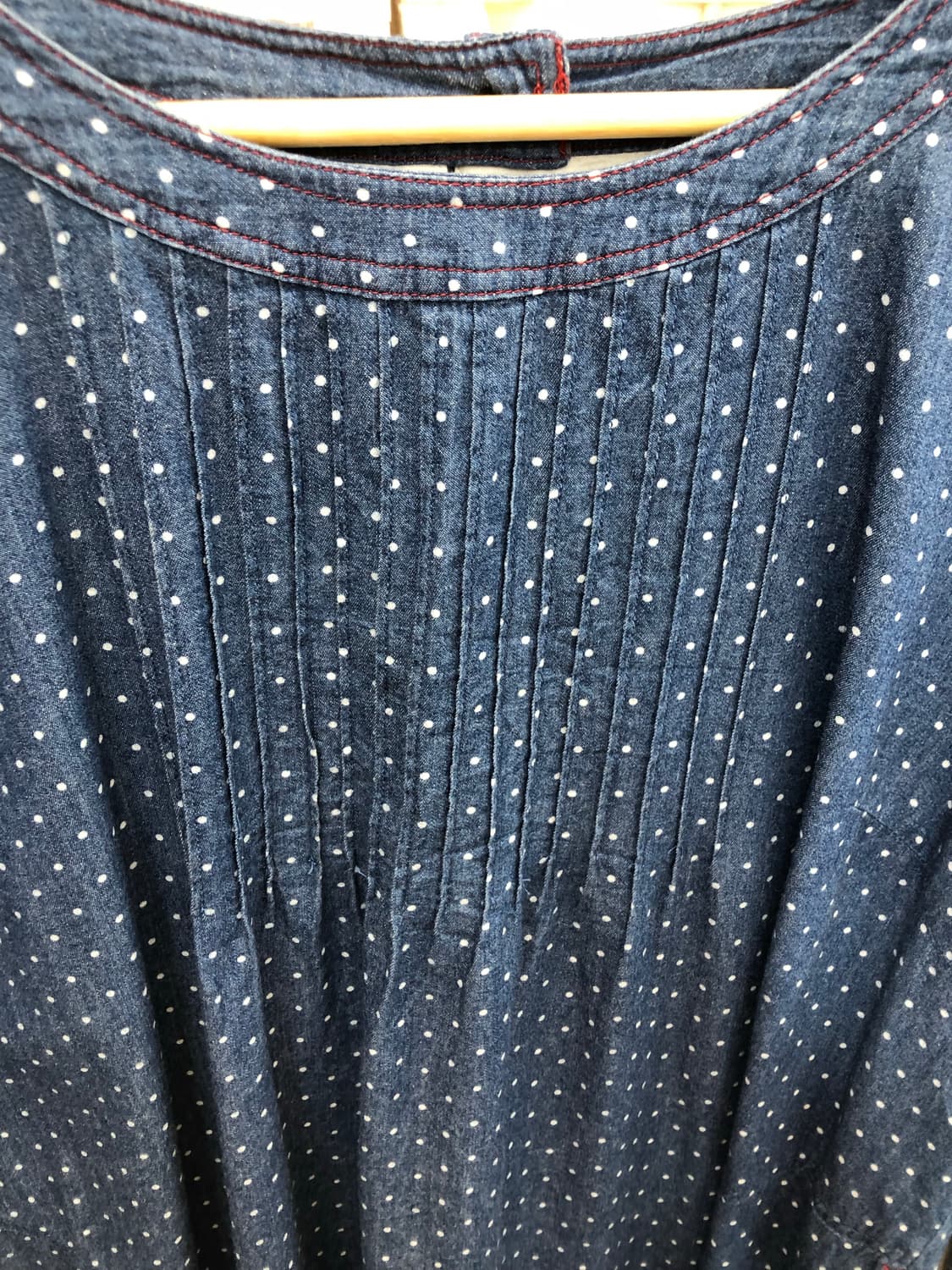 도트 블루 블라우스 상품이미지4