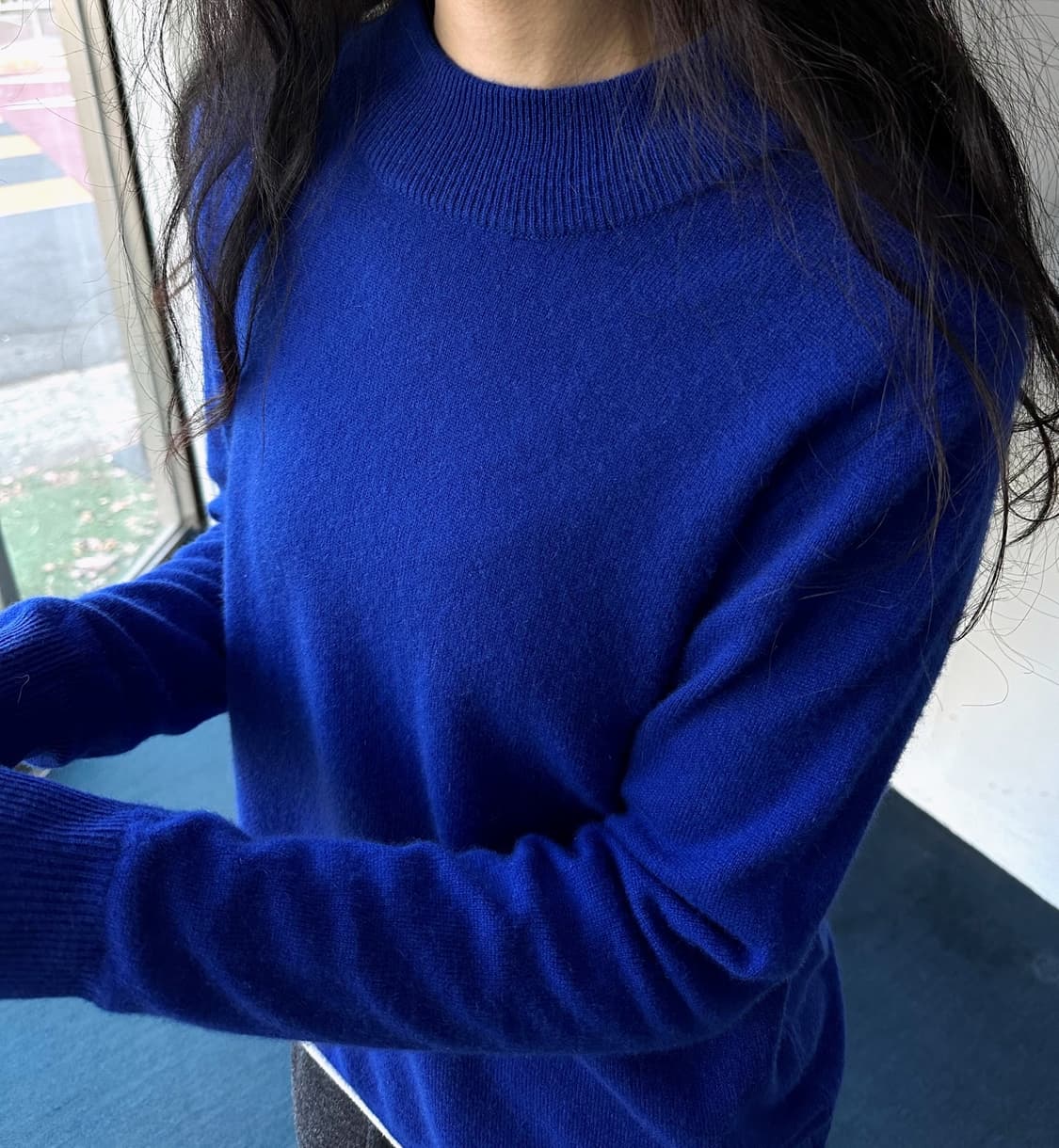 Pure cashmere design neck knit P/O 상품이미지9