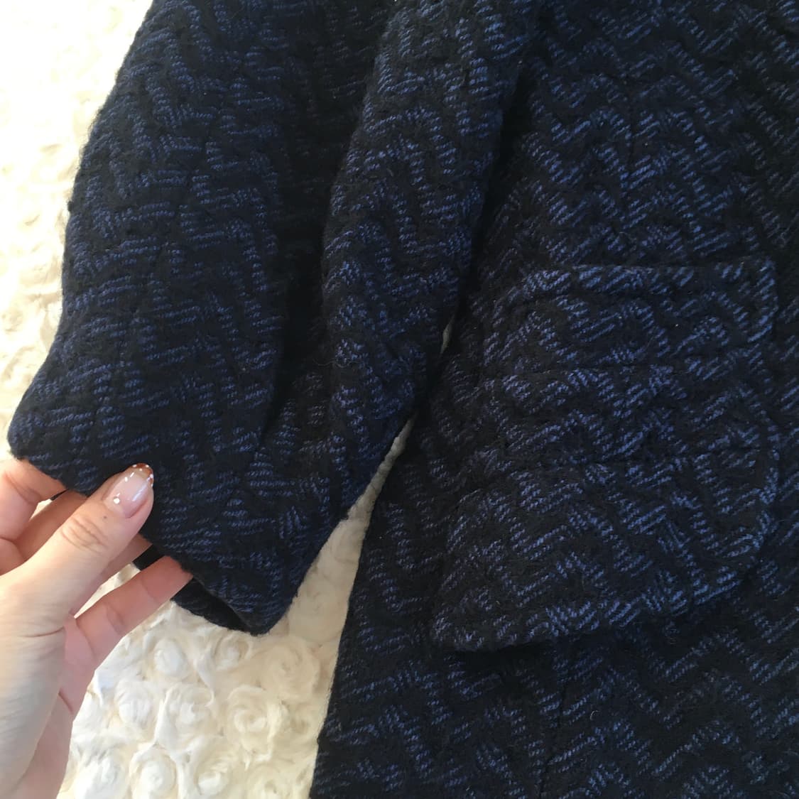 max&co blue herringbone half coat 상품이미지7