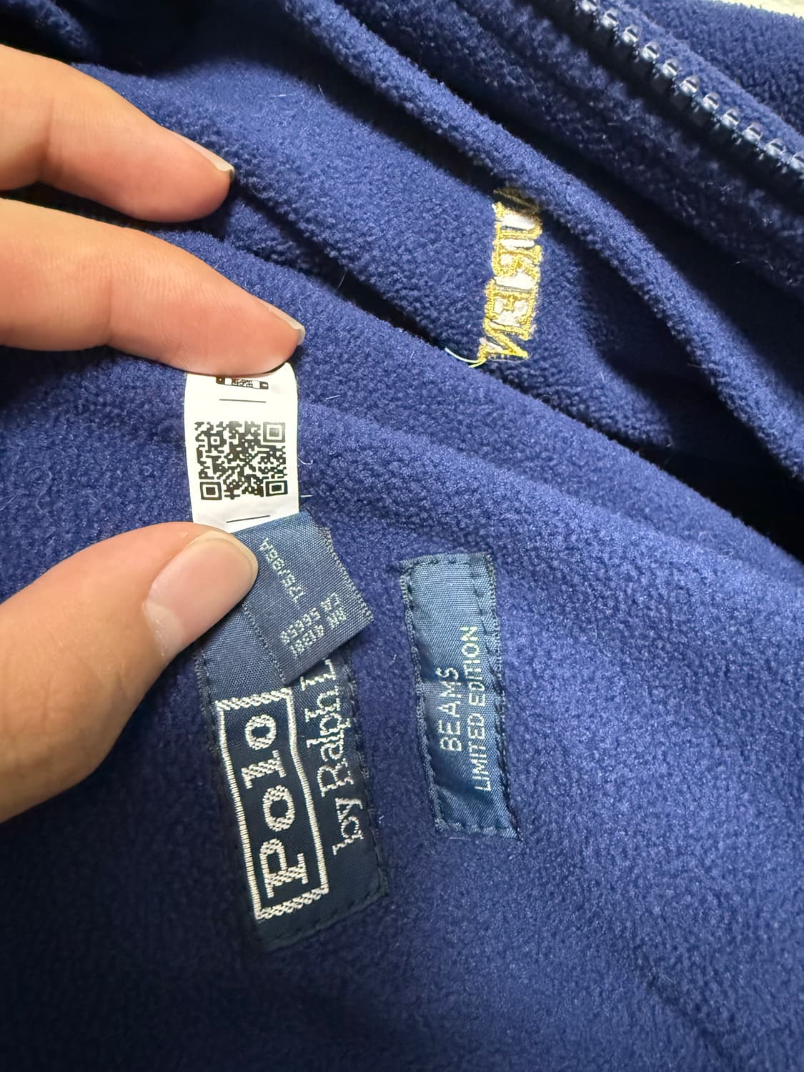 (M)폴로 랄프 로렌 x 빔즈 네이비 앤 골드 컬렉션 플리스 자켓 상품이미지4