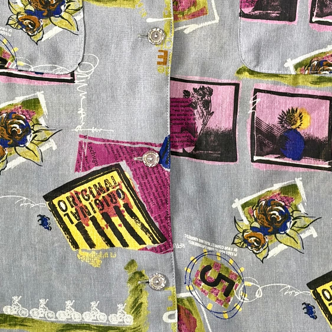 라이트퍼플 빈티지 하와이안 셔츠 L 상품이미지3