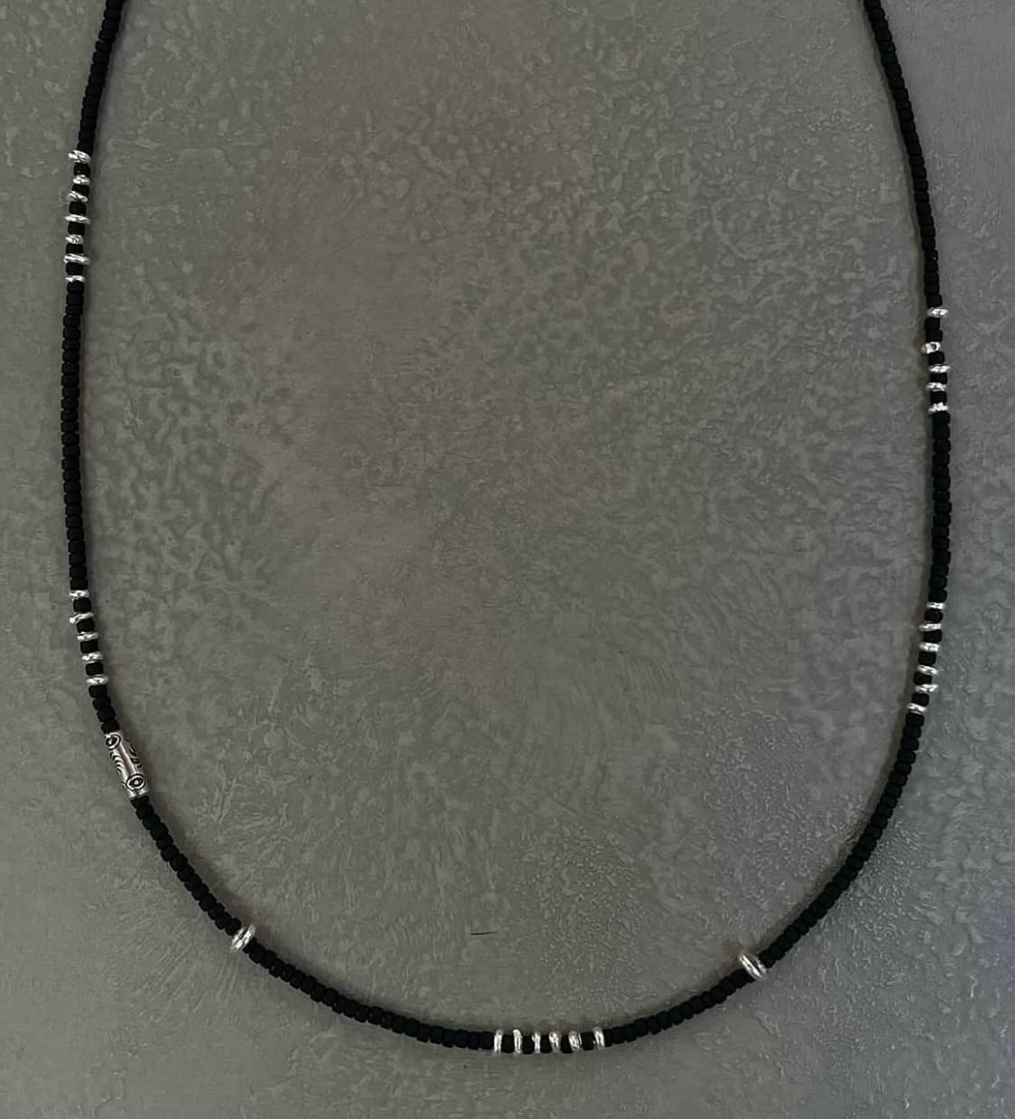 히피 모리 에스닉 핸드메이드 서핑 비즈 실버 목걸이  상품이미지2