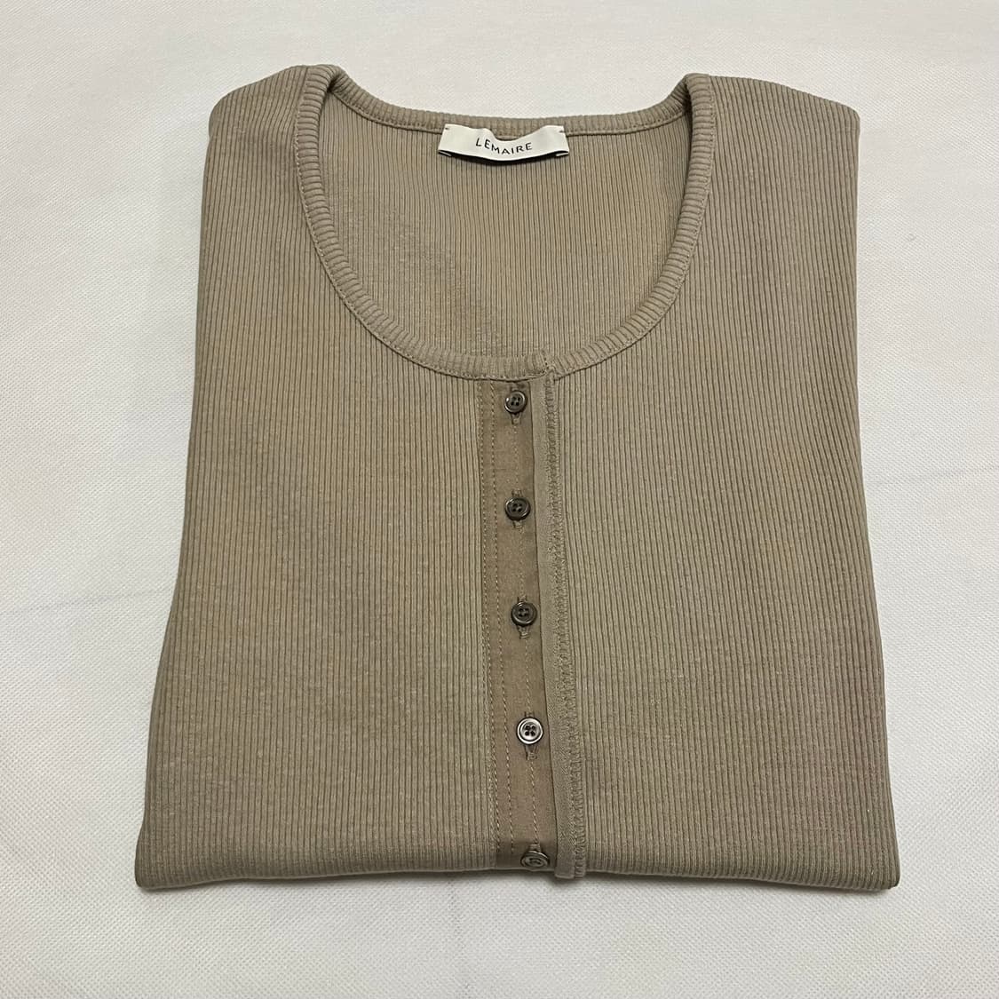 [XS,S,M]르메르 26ss FITTED HENLEY 헨리 니트/세이지 상품이미지4