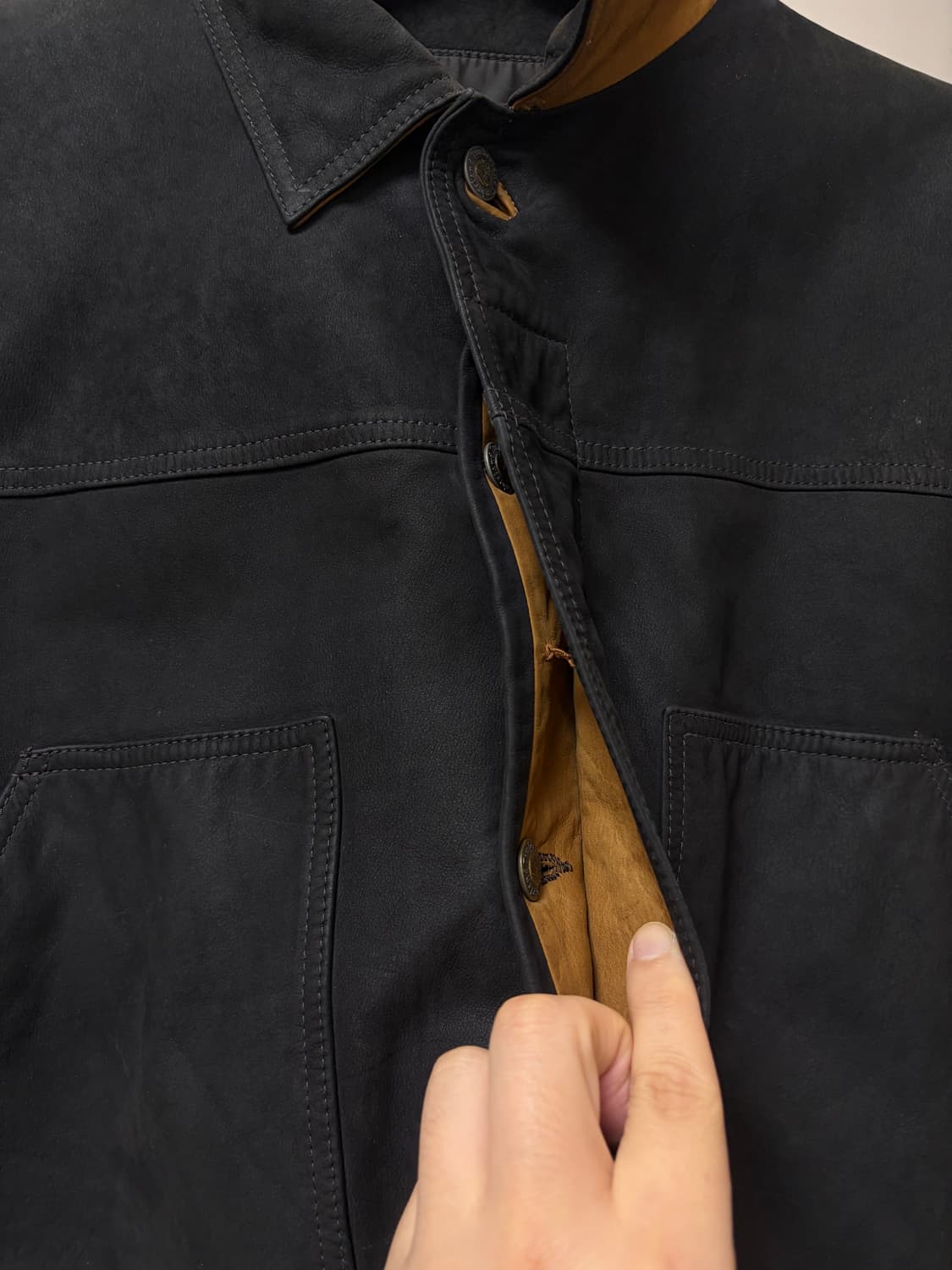 (102) 팀버랜드 다크 브라운 스웨이드 레더 코트 자켓 상품이미지7