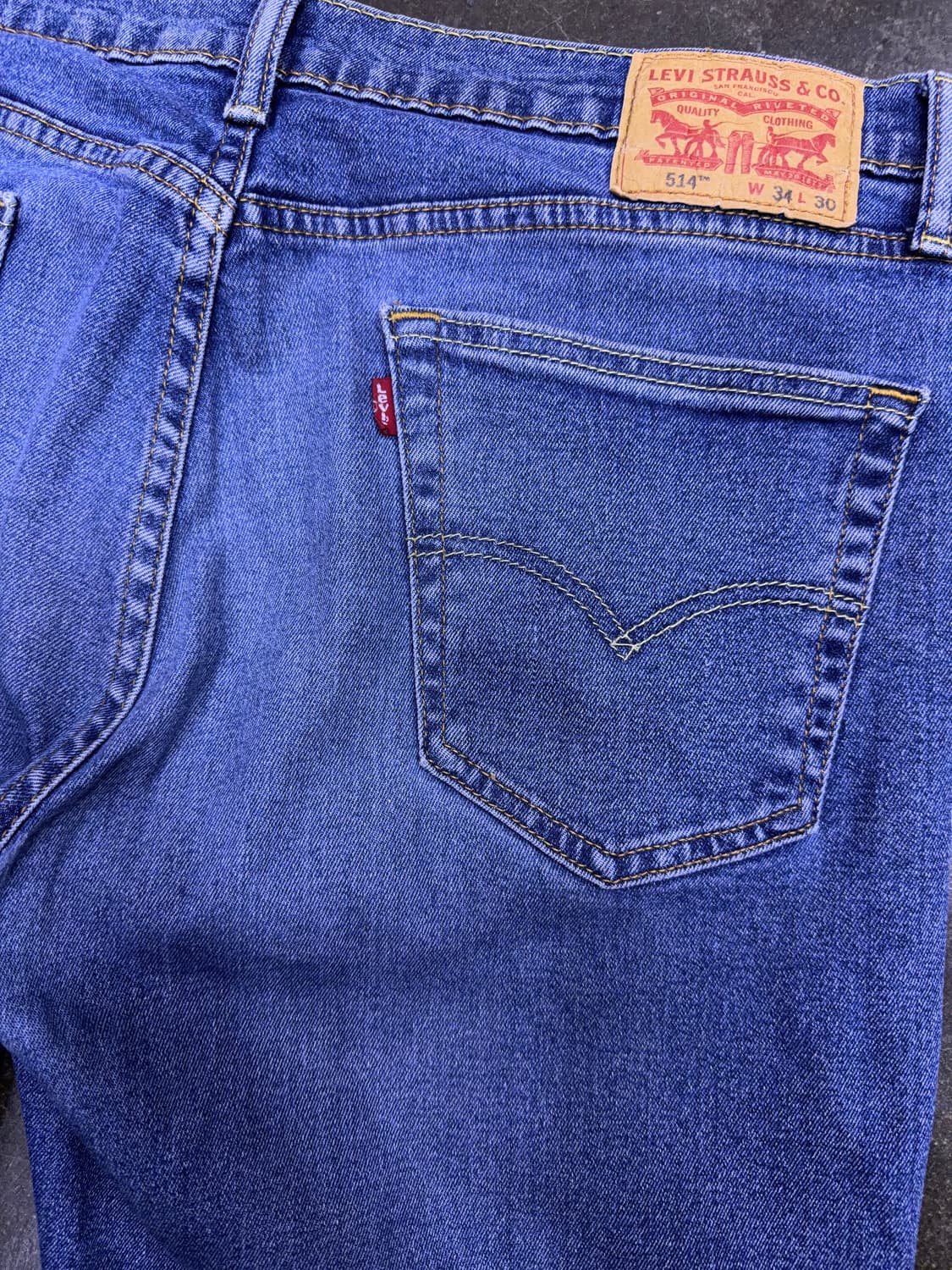 리바이스 514 스트레이트핏 중청 워싱 블루 데님팬츠 34 상품이미지7