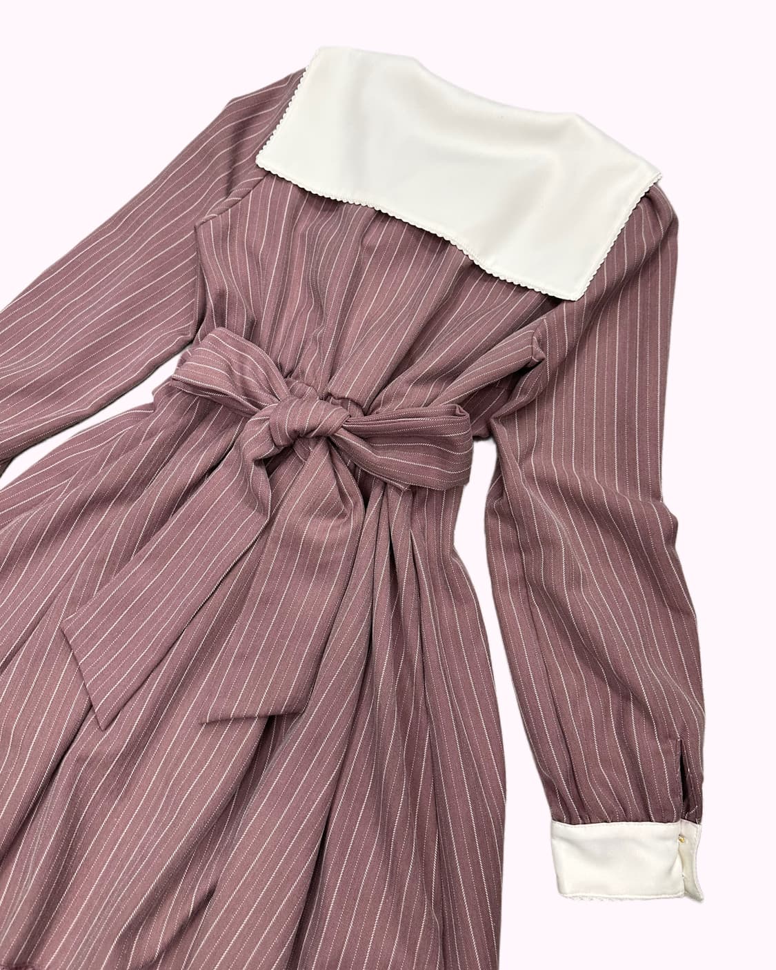 AMAVEL stripe pink ribbon dress 상품이미지5