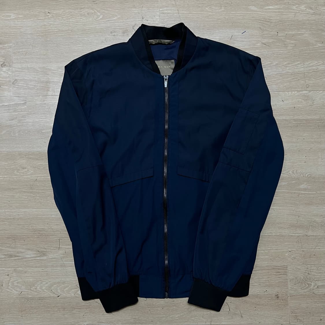 자라 베이직 코튼 블루종 집업자켓 [네이비] M/95 상품이미지1