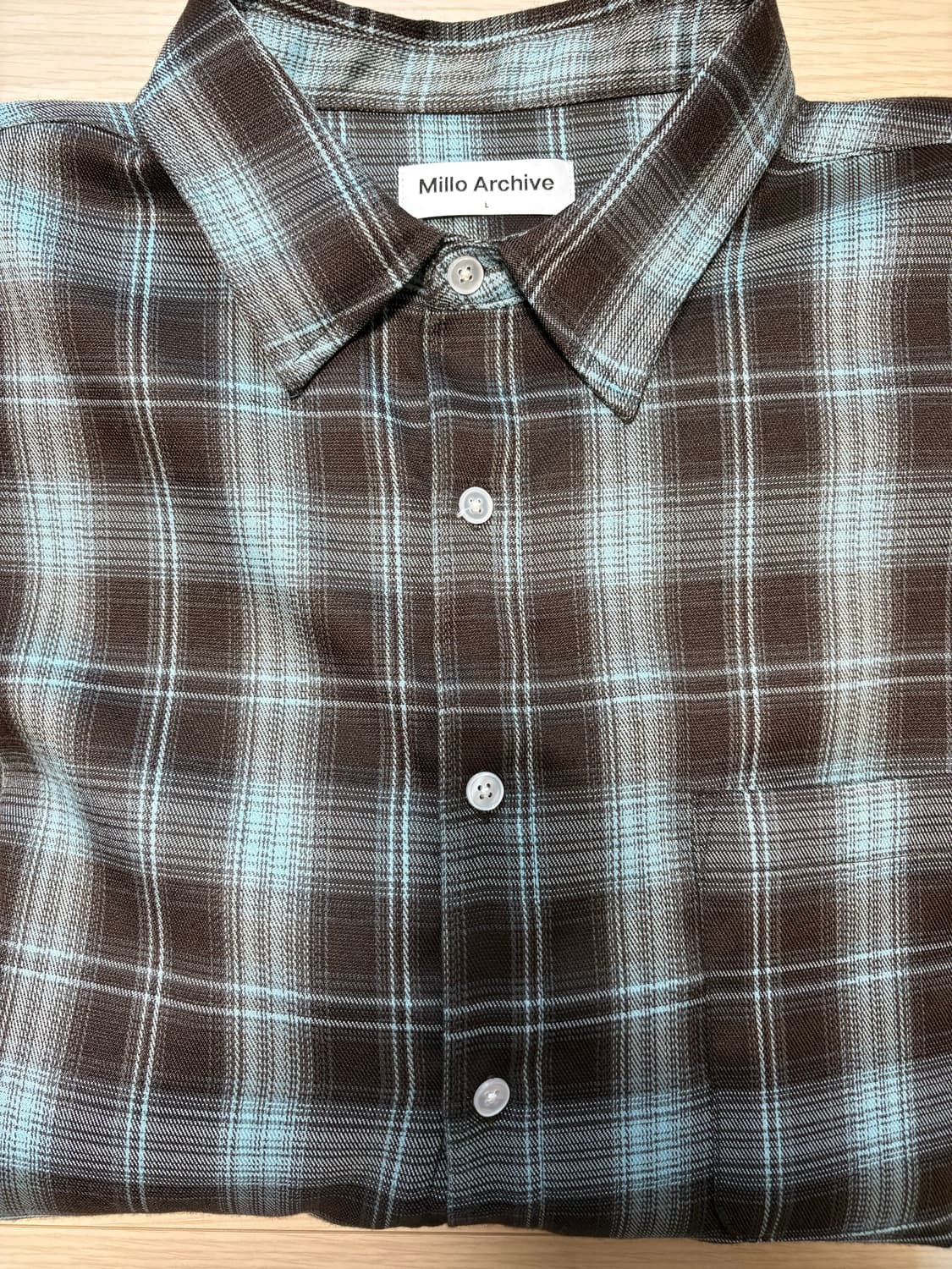 밀로아카이브 옴브레 체크 셔츠 [블루] L 상품이미지2