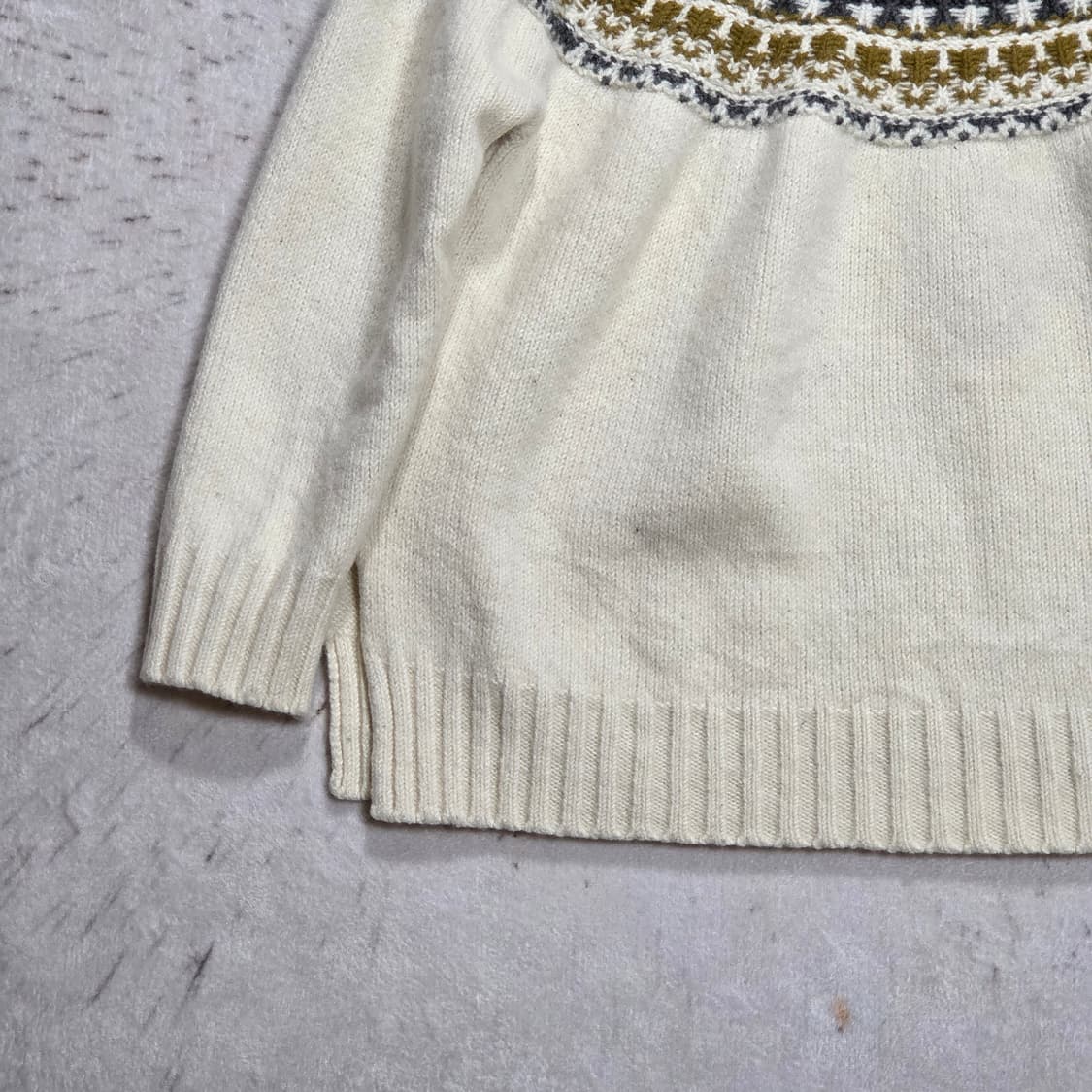 일본 빈티지 빔즈 화이트 패턴 니트 상품이미지6