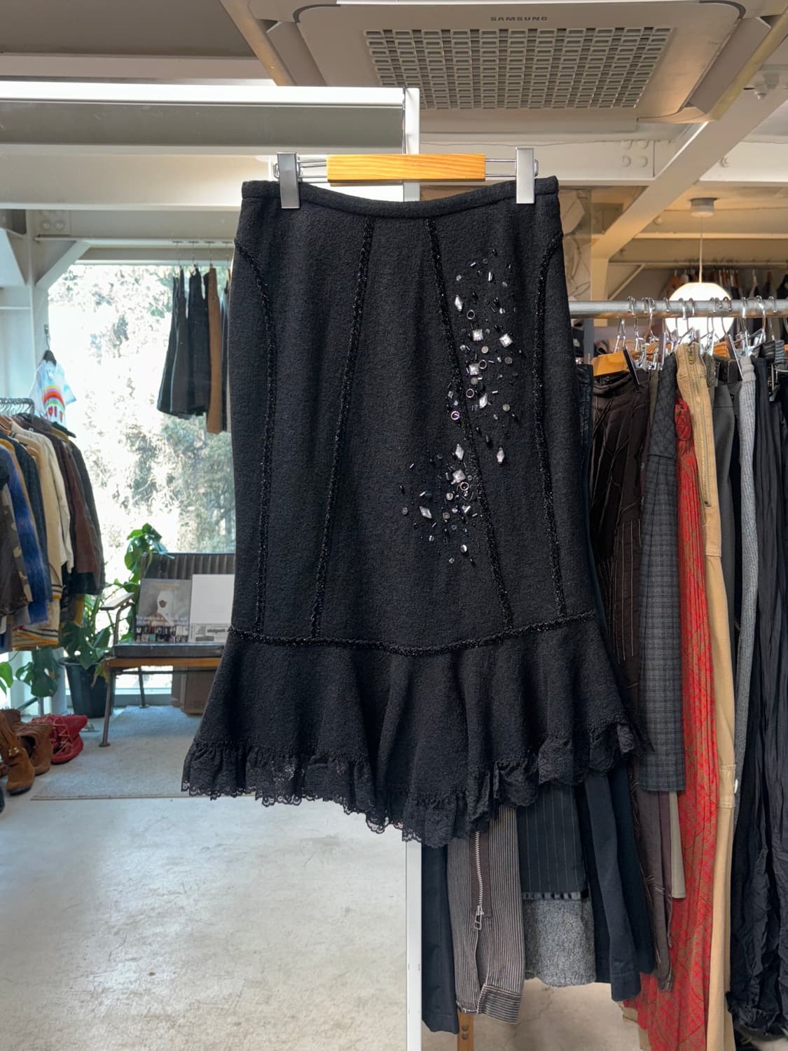 빈티지 울 비즈 스커트 상품이미지1