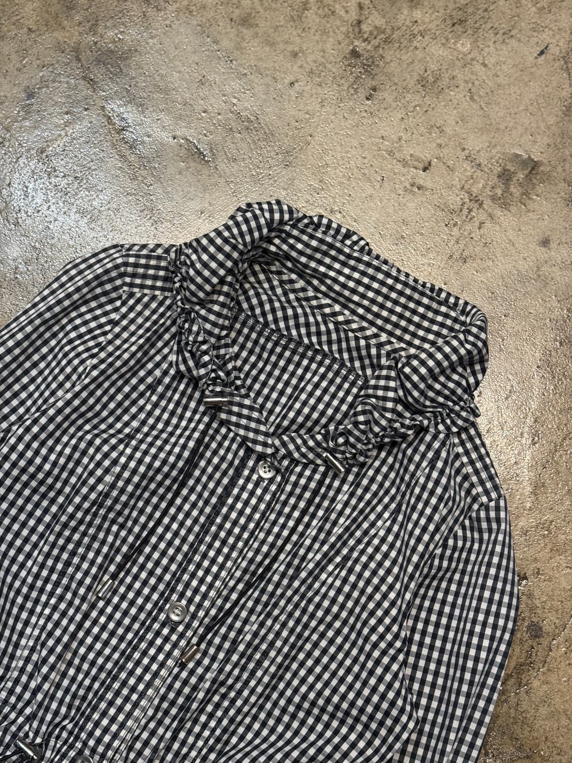 44-55 ) JPN Gingham Hooded Utility JK 상품이미지4