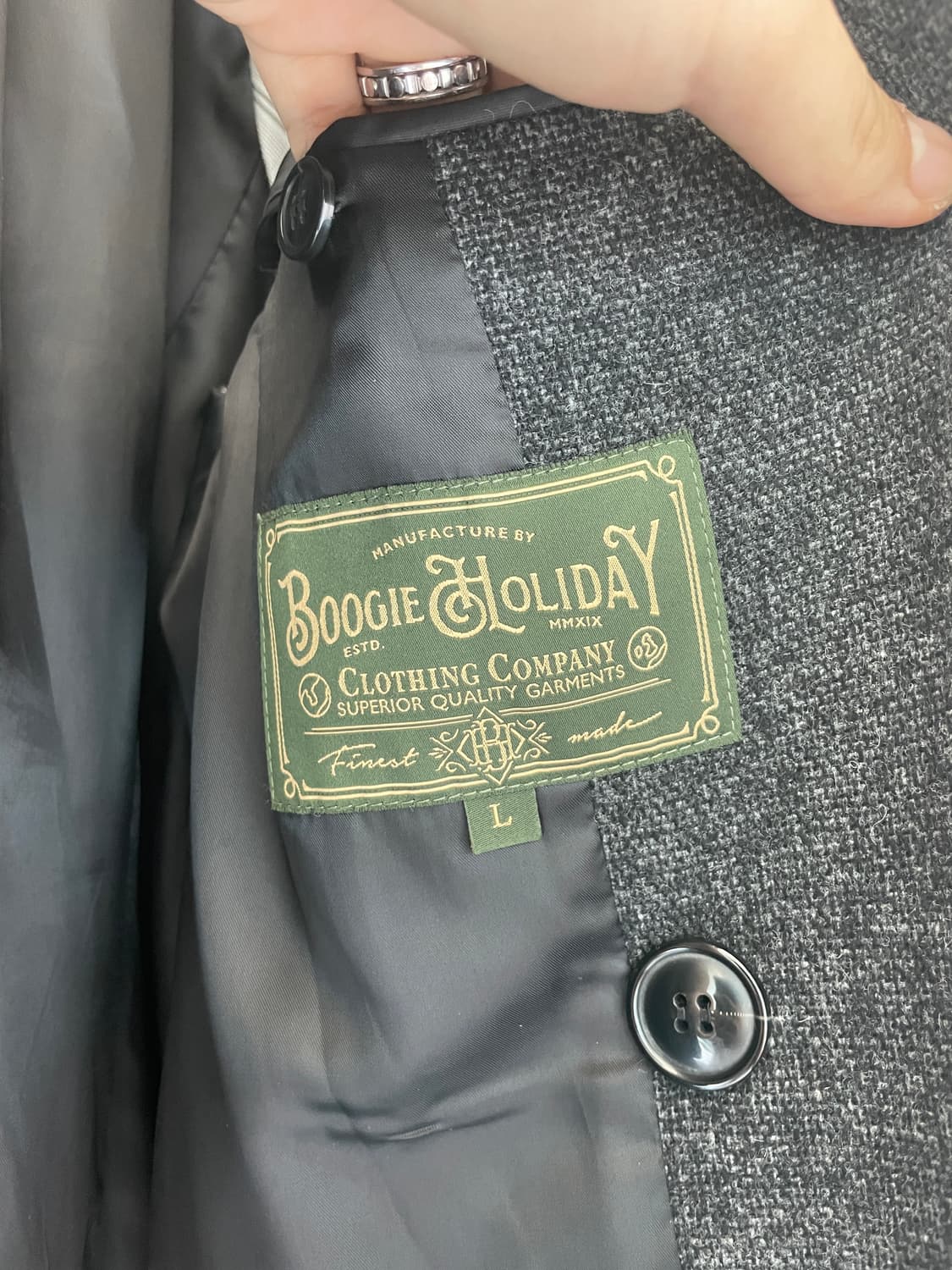 부기홀리데이 폴로코트 차콜 L 상품이미지3