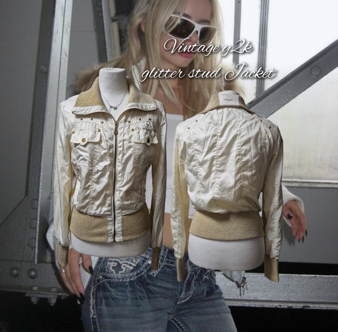 Vintage y2k glitter stud Jacket 상품이미지1
