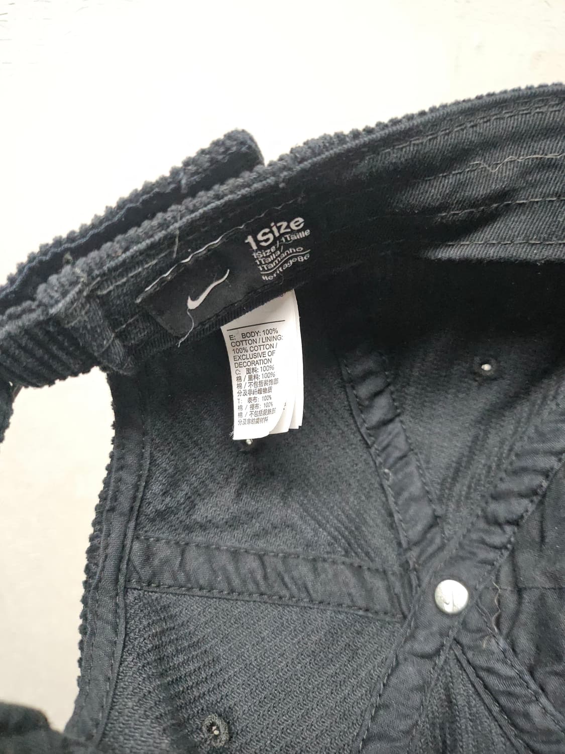 나이키 헤리티지86 블랙 코듀로이 골덴 볼캡 상품이미지4