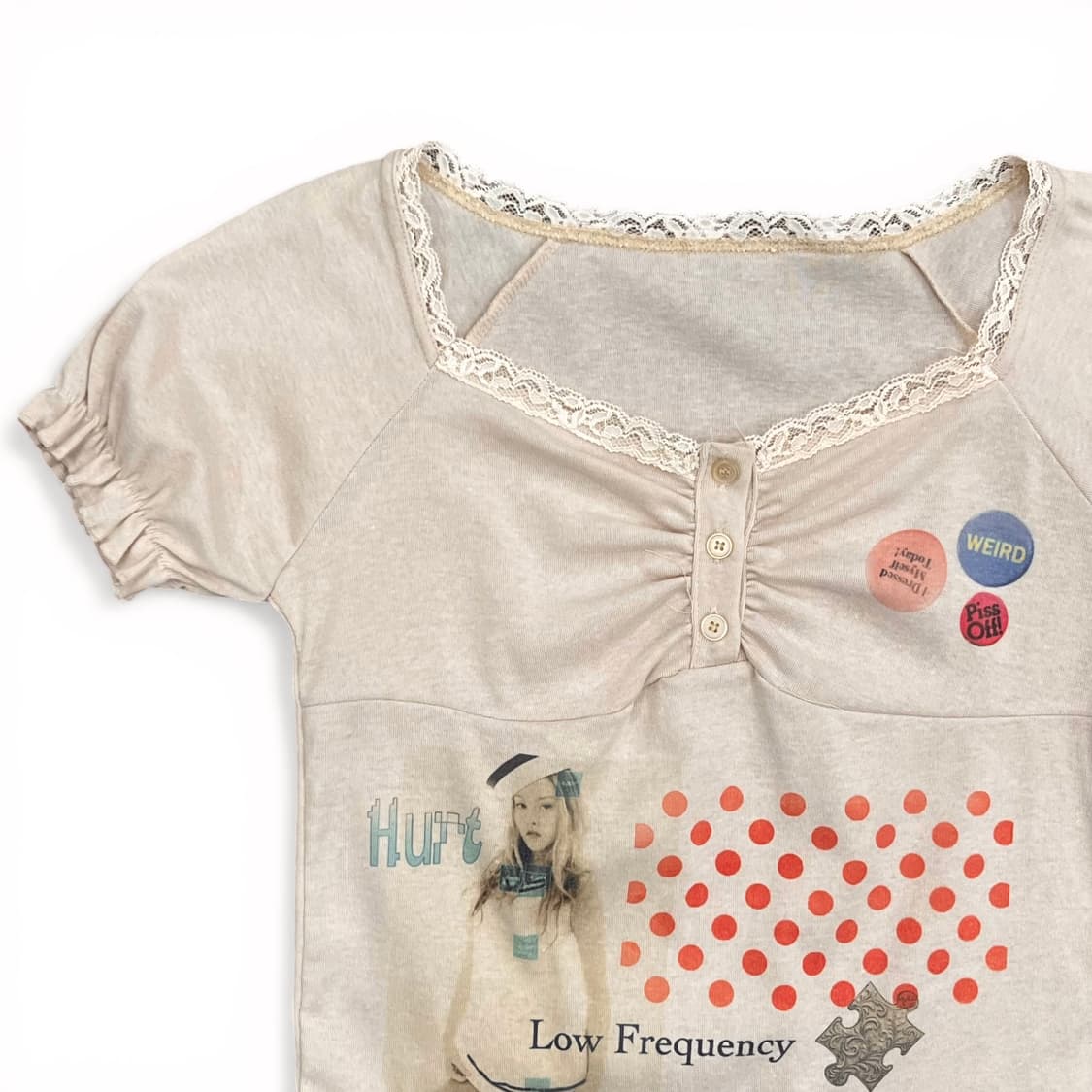 키치 아카이빙 프린팅 크롭 탑 상품이미지3