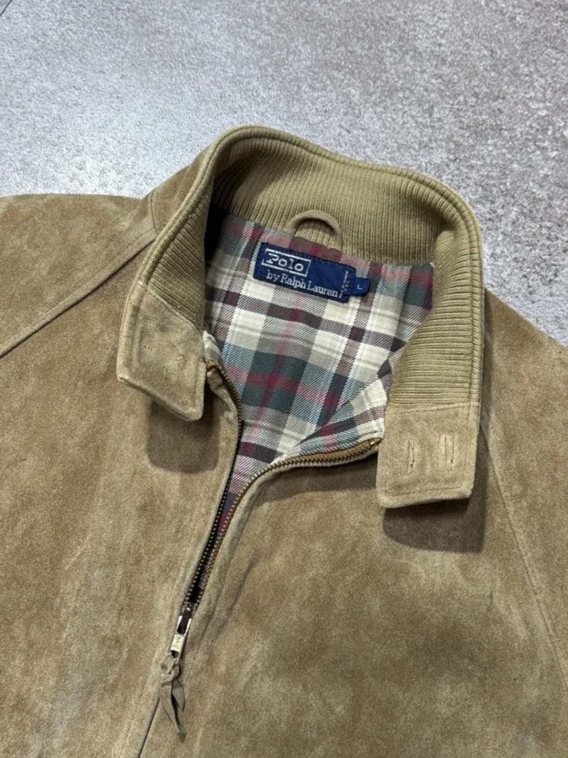 (L)90s 폴로랄프로렌 스웨이드 헤링턴 바라쿠다 자켓 상품이미지1