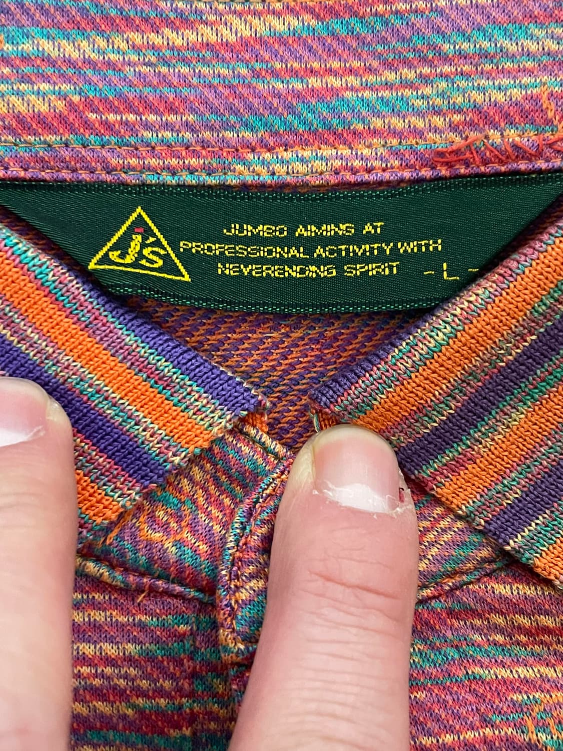 JP vtg - 점보 오자키 믹스 패턴 폴로셔츠(L 추천) 상품이미지3