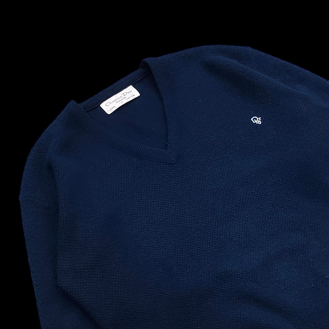 DIOR 크리스찬 디올 90s 빈티지 네이비 아크릴 니 상품이미지2