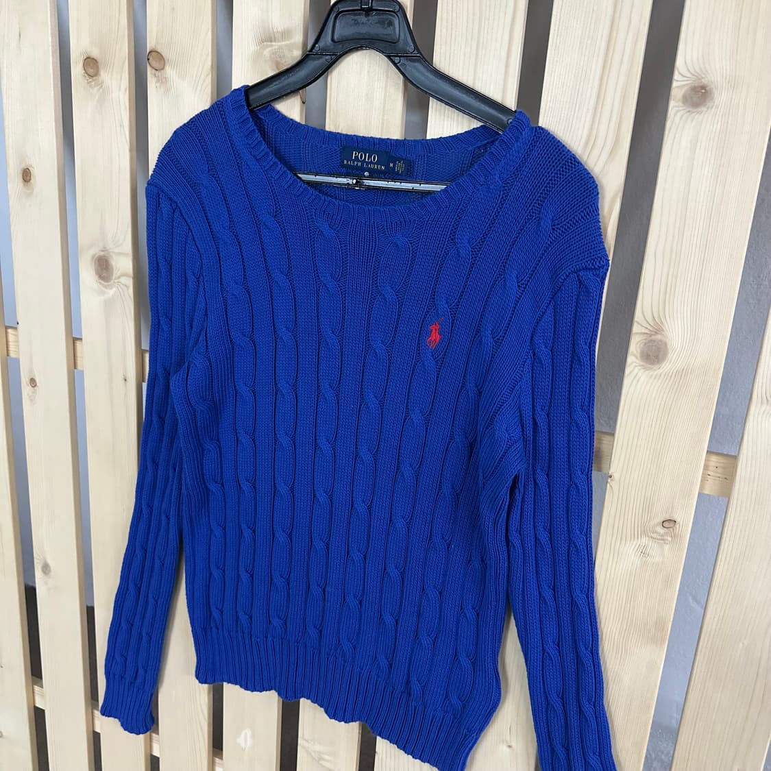 (M) 폴로 랄프로렌 블루 케이블 니트 상품이미지2