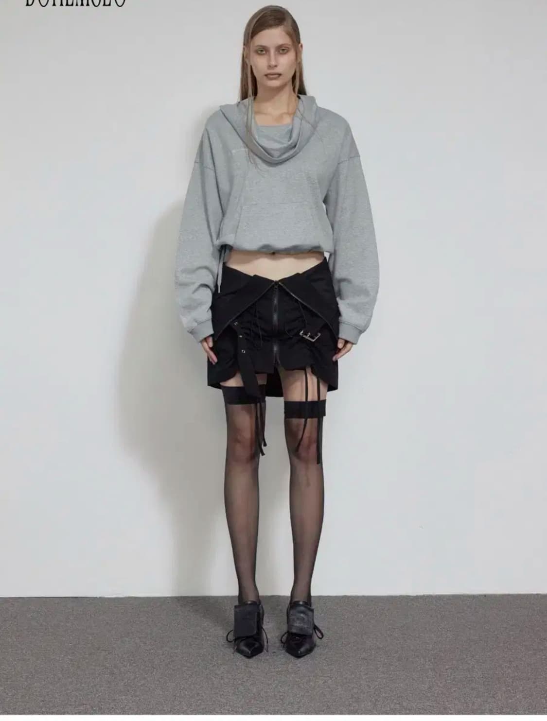 보헤미안서울 하울 스웨트 후디 멜란지 그레이 howl 크롭 후드 보헴서 상품이미지1