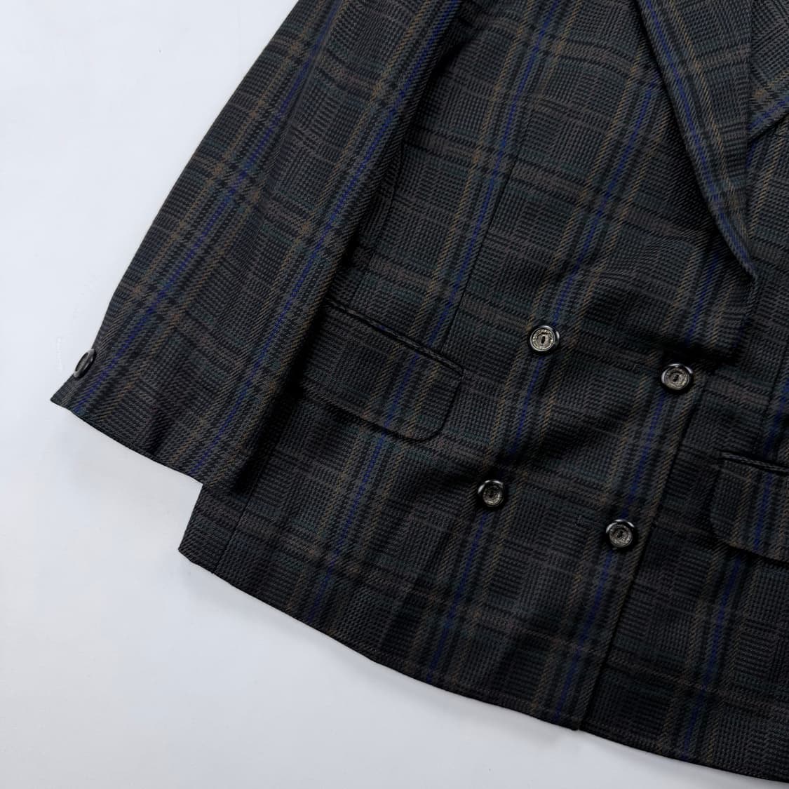 90s 버버리 더블 블레스트 체크 자켓 상품이미지3